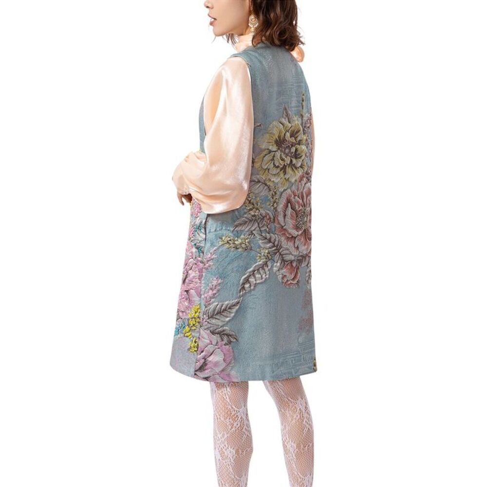 Burryco Womens Blue Printed Mini Dress, Blue - Picture 2 of 3